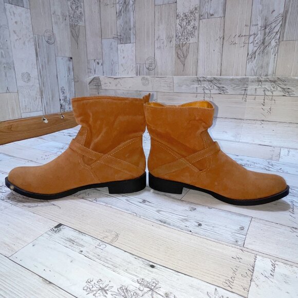 Guilty Soles Kiera Tan Vegan Suede Booties - Picture 2 of 5